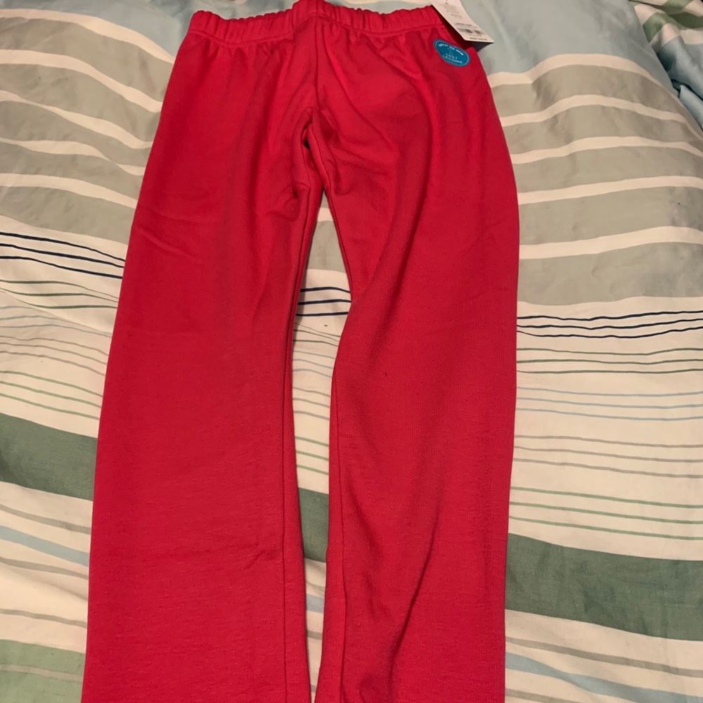 Girls pink fleece-lined leggings.